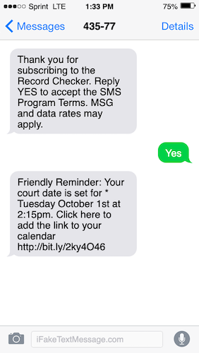 Example SMS Message alt text